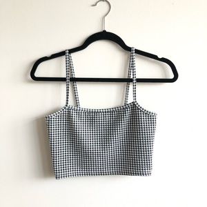Gingham Black White Crop Top Tank